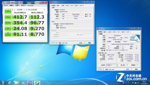 主流B75原生SATA3.0和USB3.0速度测试 